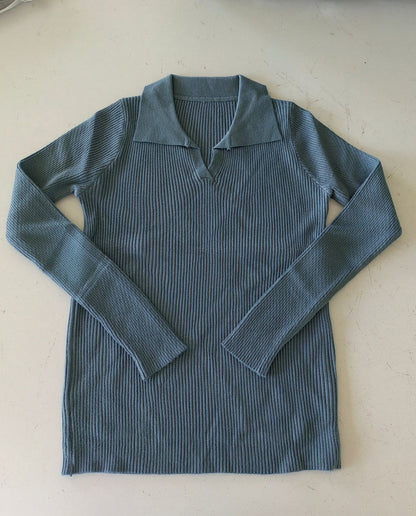 Nicola – Pull à Col Polo avec Manches Longues pour Femme