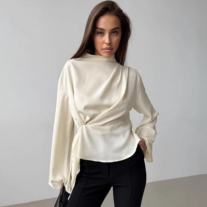 Lauren – Chemise en Chiffon à Manches Évasées et Fente