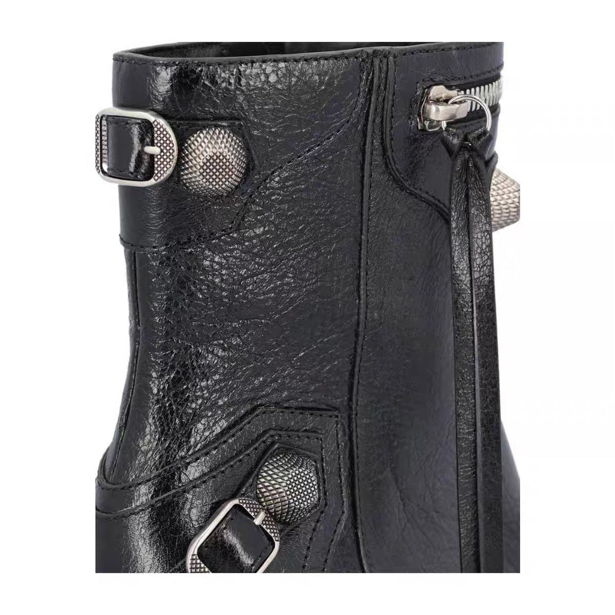 Nicole – Bottines Biker à Clous Métalliques et Fermeture Éclair Latérale