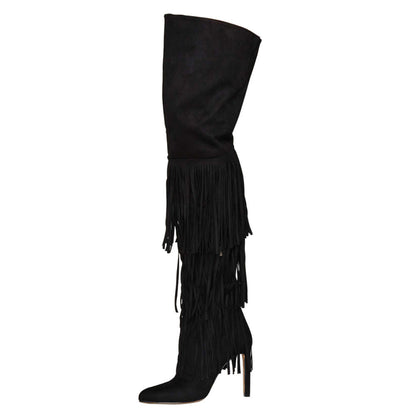 Nicole – Bottes à Franges Hautes Talons pour Femmes