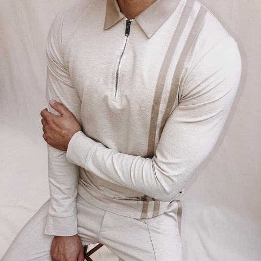Simon – T-shirt à rayures colorblock manches longues