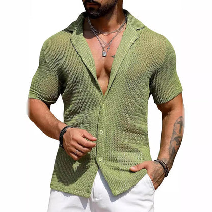 Jon – Chemise Cardigan Respirante à Manches Courtes
