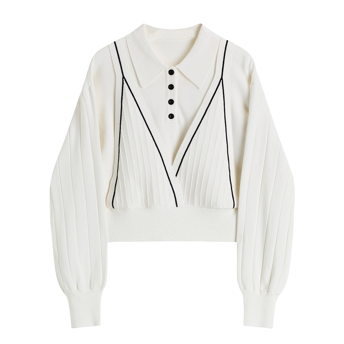 Katy – Pull Tricoté avec Col Polo