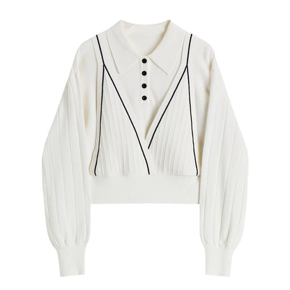 Katy – Pull Tricoté avec Col Polo