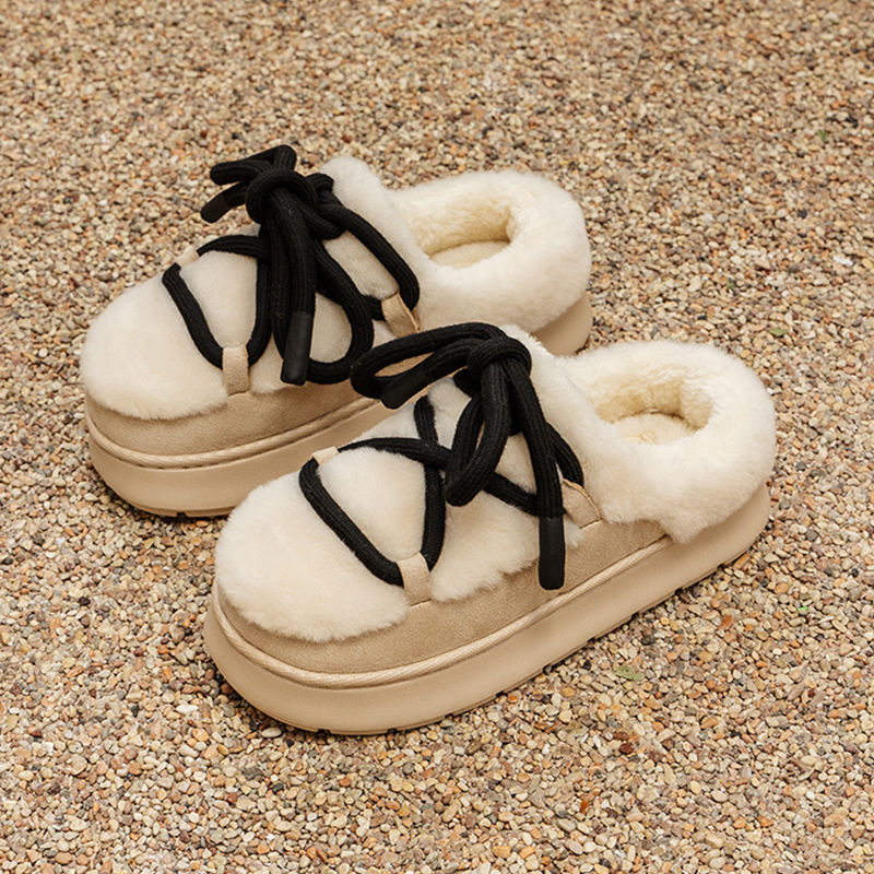 Margaret – Chaussons à plateforme en coton pour femme