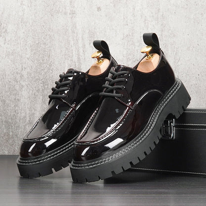 Rhys – Chaussures Casual Rétro Britanniques avec Semelle Épaisse