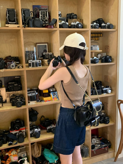 Susan – Shorts en Denim Taille Haute Évasés