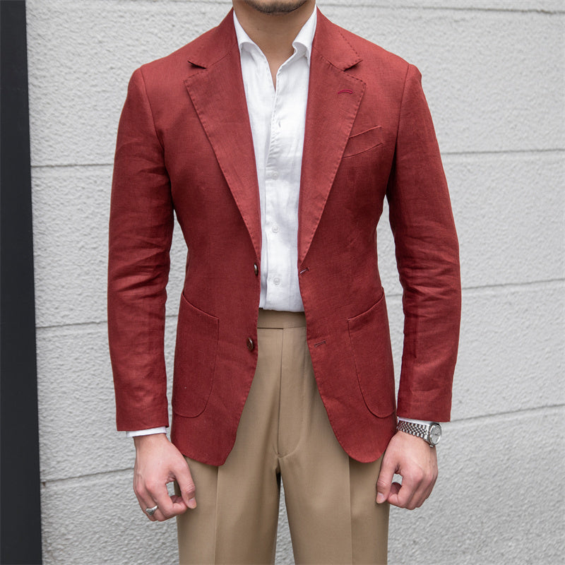 Stanley – Costume Slim Fit en Lin Pure de Haute Fabrication