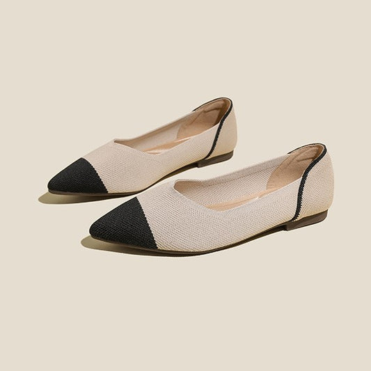 Pamela – Chaussures Plates à Bout Pointu et Couleurs Assorties