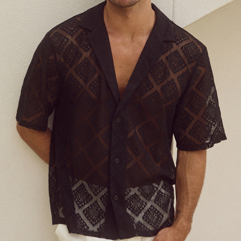 Nathan – Chemise Respirante à Manches Courtes et Col Relevé