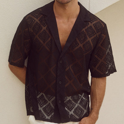 Nathan – Chemise Respirante à Manches Courtes et Col Relevé