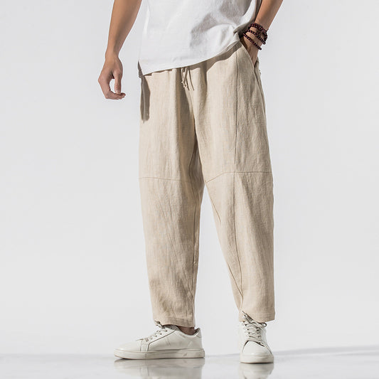 Robert – Pantalon Ample en Lin Style Chinois pour Hommes