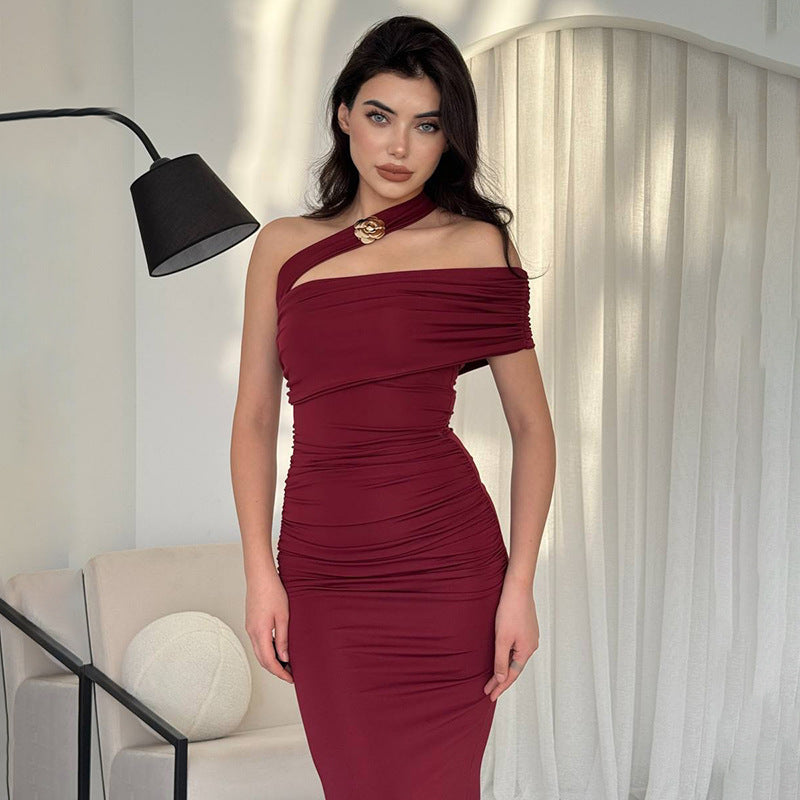 Jessie – Robe Slim-Fit à Épaule Asymétrique