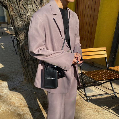 John – Manteau de costume ample en rouge violet