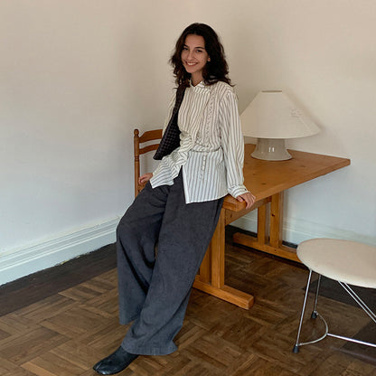 Diana – Chemise Rayée avec Design Intérieur
