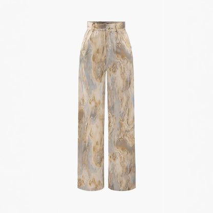 Ann – Pantalon Imprimé Rétro Taille Haute