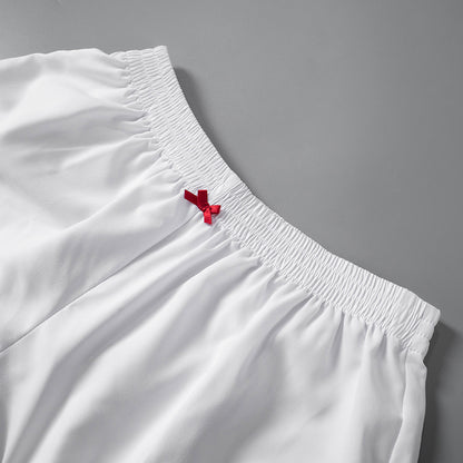 Lisa – Shorts avec Nœud en Dentelle et Couleurs Contrastées