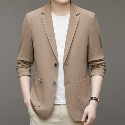 Damien – Veste de Costume Décontractée en Tricot Waffle pour Homme