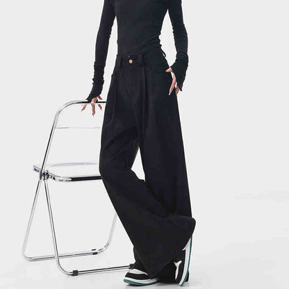 Kathryn – Pantalon Évasé Rétro Épais Marron