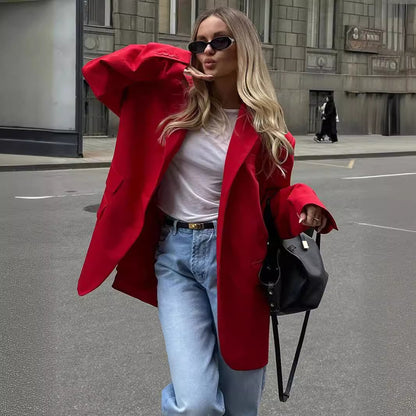 Sophie – Veste à col loose avec épaulettes et poches