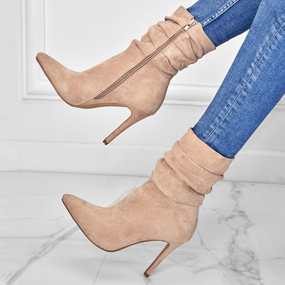 Samantha – Bottines à Talon Aiguille avec Fermeture Éclair