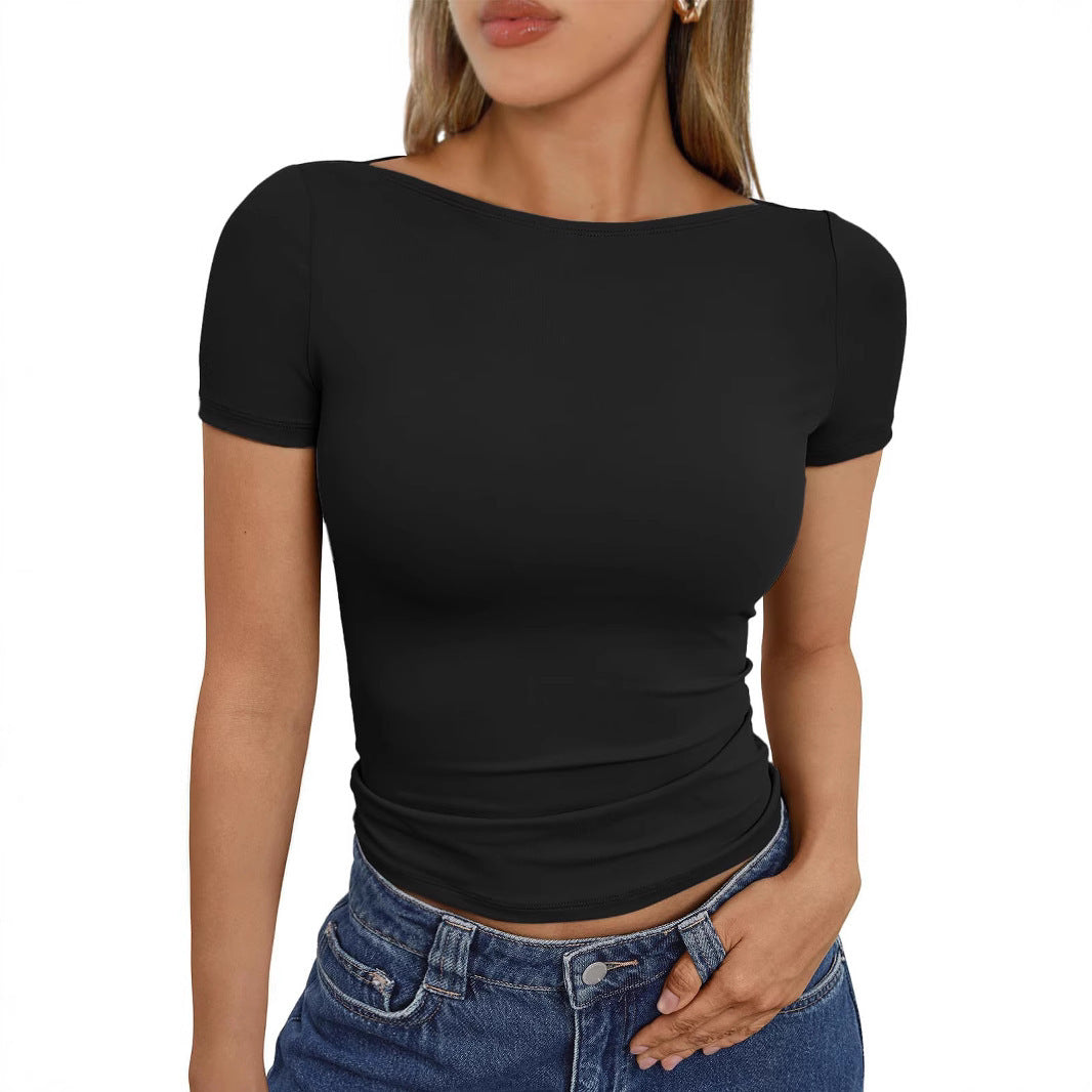 Joan – Haut à Manches Courtes Col Rond Slim Fit