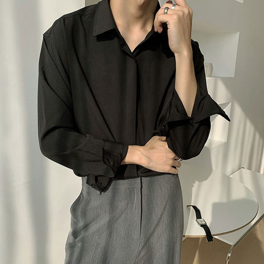 Amanda – Chemise Drapée Style Rétro à Manches Longues