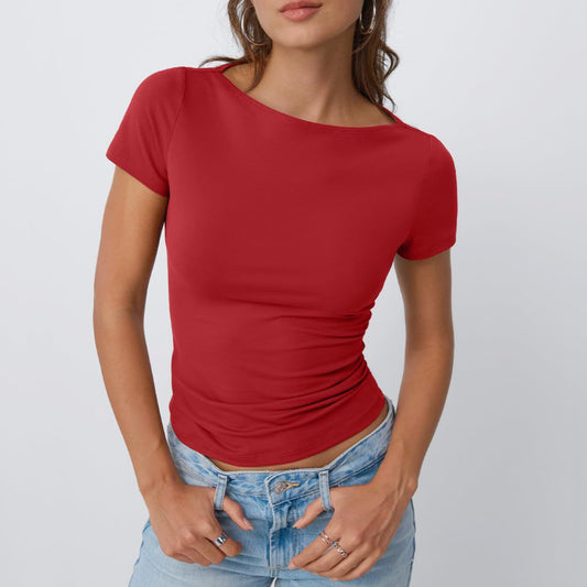 Joan – Haut à Manches Courtes Col Rond Slim Fit