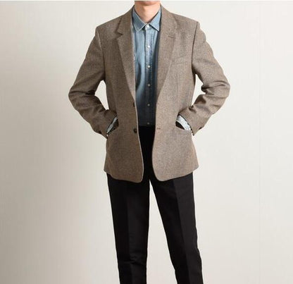 Allan – Veste décontractée en tweed vintage à chevrons