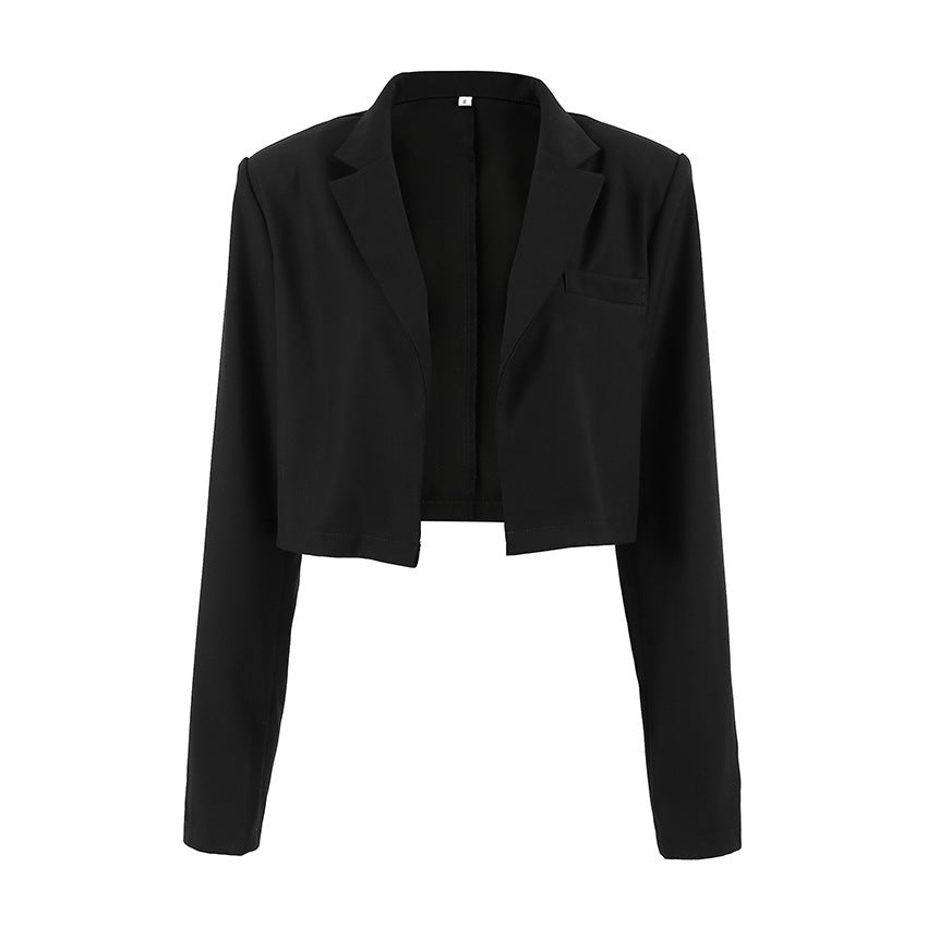 Mary – Veste de Costume Courte de Mode en Couleur Unie