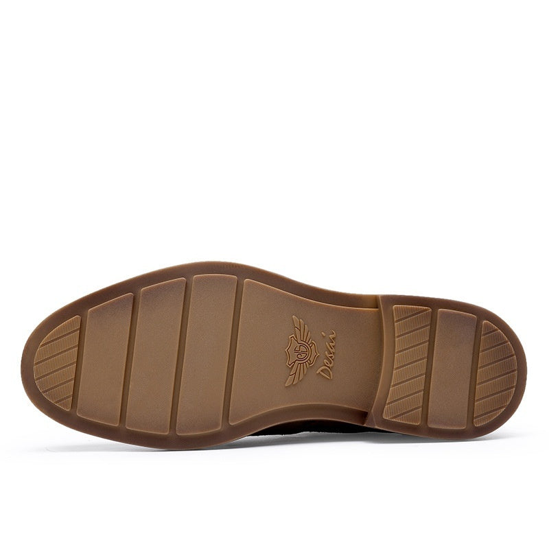 Edward – Chaussures Respirantes en Suède Vegan Gravure Vintage