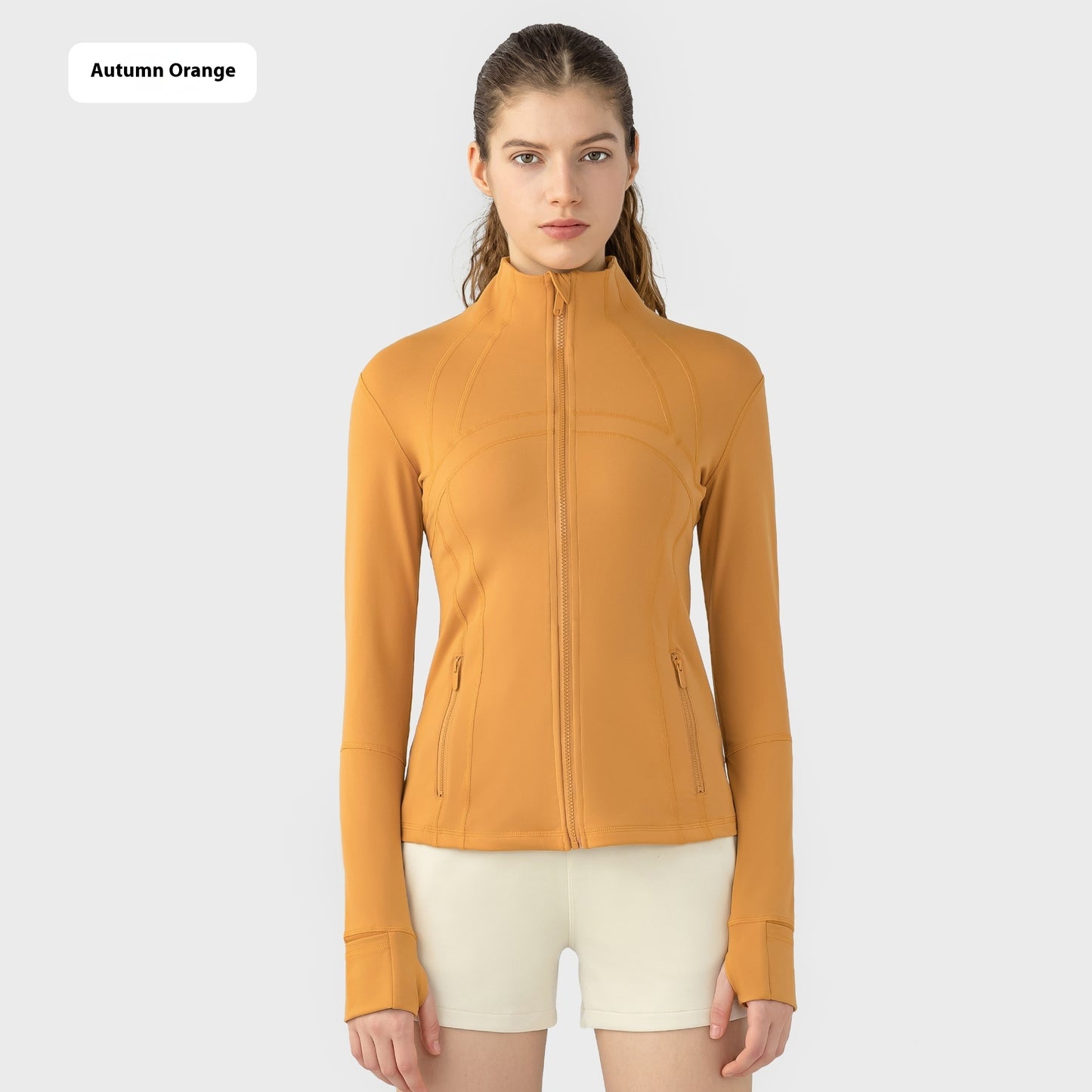 Janet – Veste de Sport Élastique avec Fermeture Éclair pour Yoga et Fitness