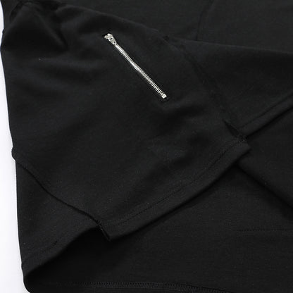 Howard – T-shirt à manches courtes avec couture irrégulière et fermeture éclair latérale