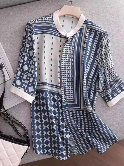 Jenny – Chemise Rétro à Carreaux et Rayures