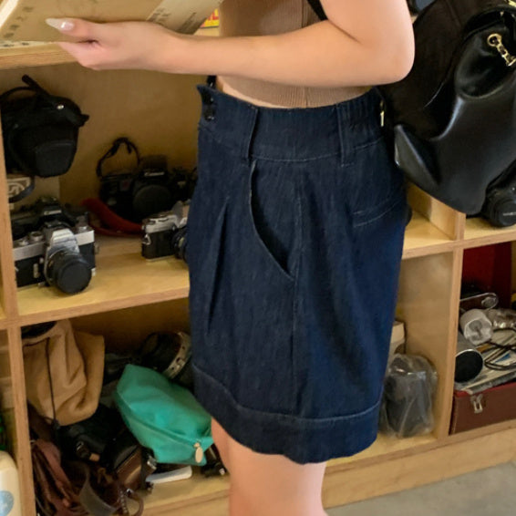 Susan – Shorts en Denim Taille Haute Évasés