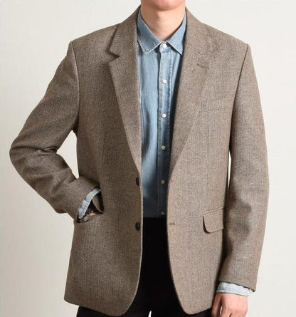Allan – Veste décontractée en tweed vintage à chevrons