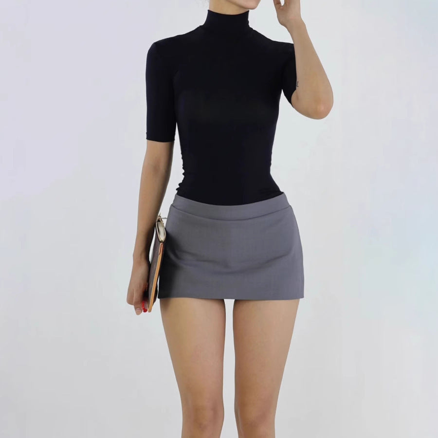 Lisa – T-shirt Col Roulé en Tencel et Lycra