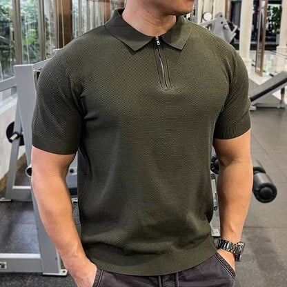 Terence – Polo Sport Décontracté à Fermeture Éclair pour Hommes