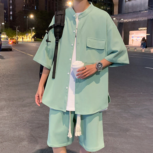 Charlie – Ensemble Vêtements Décontractés en Soie Glacée pour Hommes