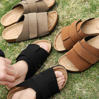 Jude – Sandales à Double Boucle en Similicuir Suède