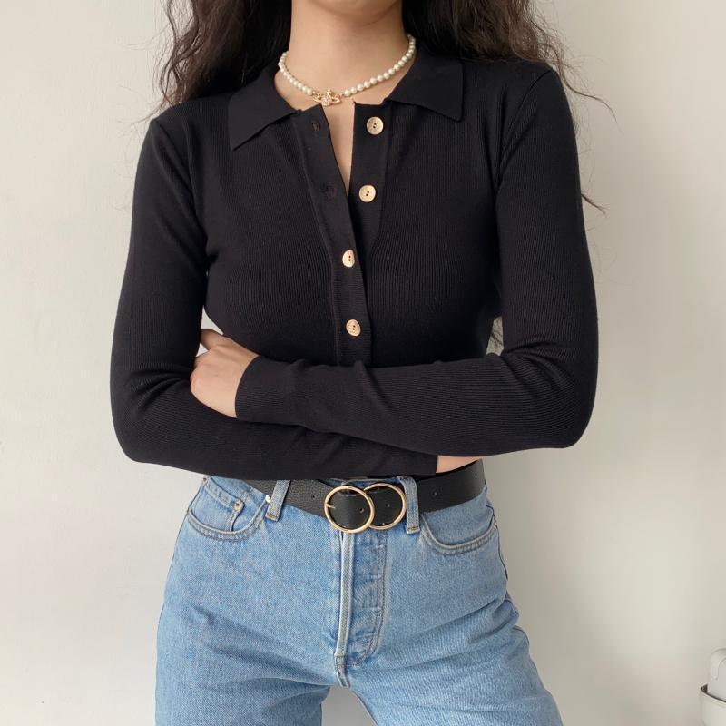 Giles – Pull à col polo slim rétro