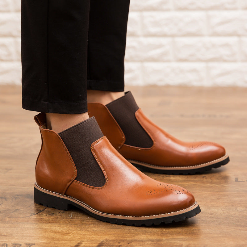 Doug – Bottes Chelsea Hautes en Cuir Vegan Décontracté