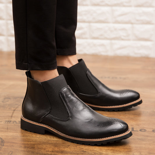 Doug – Bottes Chelsea Hautes en Cuir Vegan Décontracté
