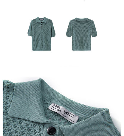 Sharon – Haut Tricoté Style Western à Col Polo