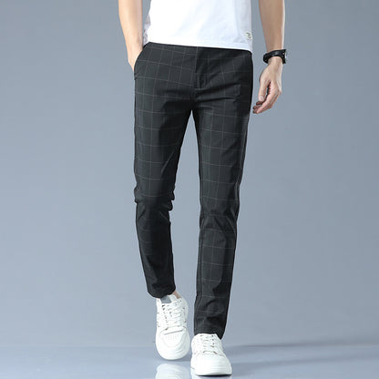 Lionel – Pantalon en Soie Glacée à Carreaux pour Hommes