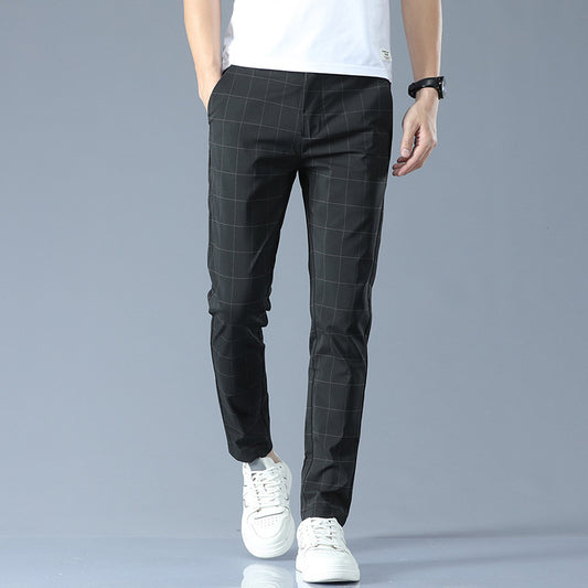 Lionel – Pantalon en Soie Glacée à Carreaux pour Hommes