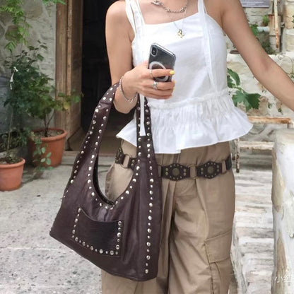 Michelle – Sac à Épaule Rivet Rétro