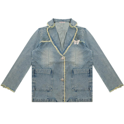Andrea – Veste de costume en denim décontractée pour femmes