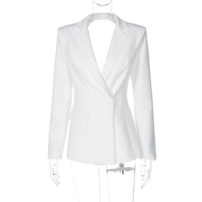 Miranda – Veste Ajustée Sexy à Manches Longues Sans Dos