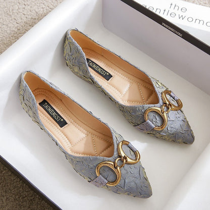 Nicola – Mocassins à Boucle Carrée en Strass Doux pour Femme